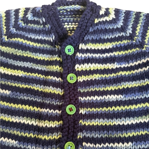 Hand knitted striped Baby Cardigan/Sweater EUC - Picture 2 of 5
